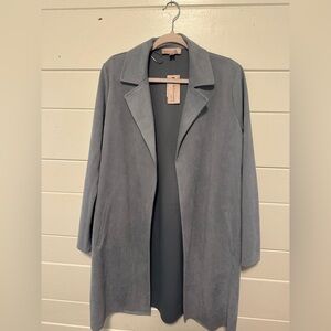 Philosophy Faux Suede Long Line Duster Blazer